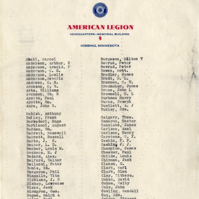 Membership of American Legion 1935 (page 1)