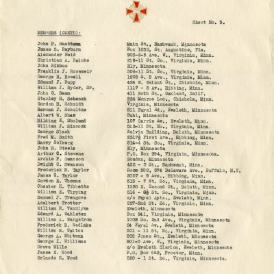 List of Members of Eveleth Commandary No. 35, Knights Templar (Page 5)