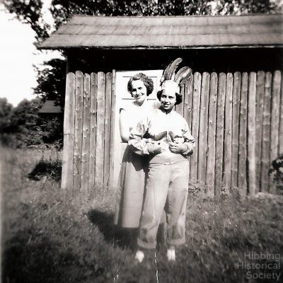 Mae Conklin with Winifred Robinson in Lavinia Location, 1952